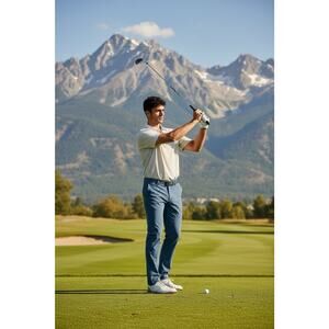 Cozy Earth Men’s 36X31 Wave Blue Nylon Spandex Everywhere Golf Pants Casual